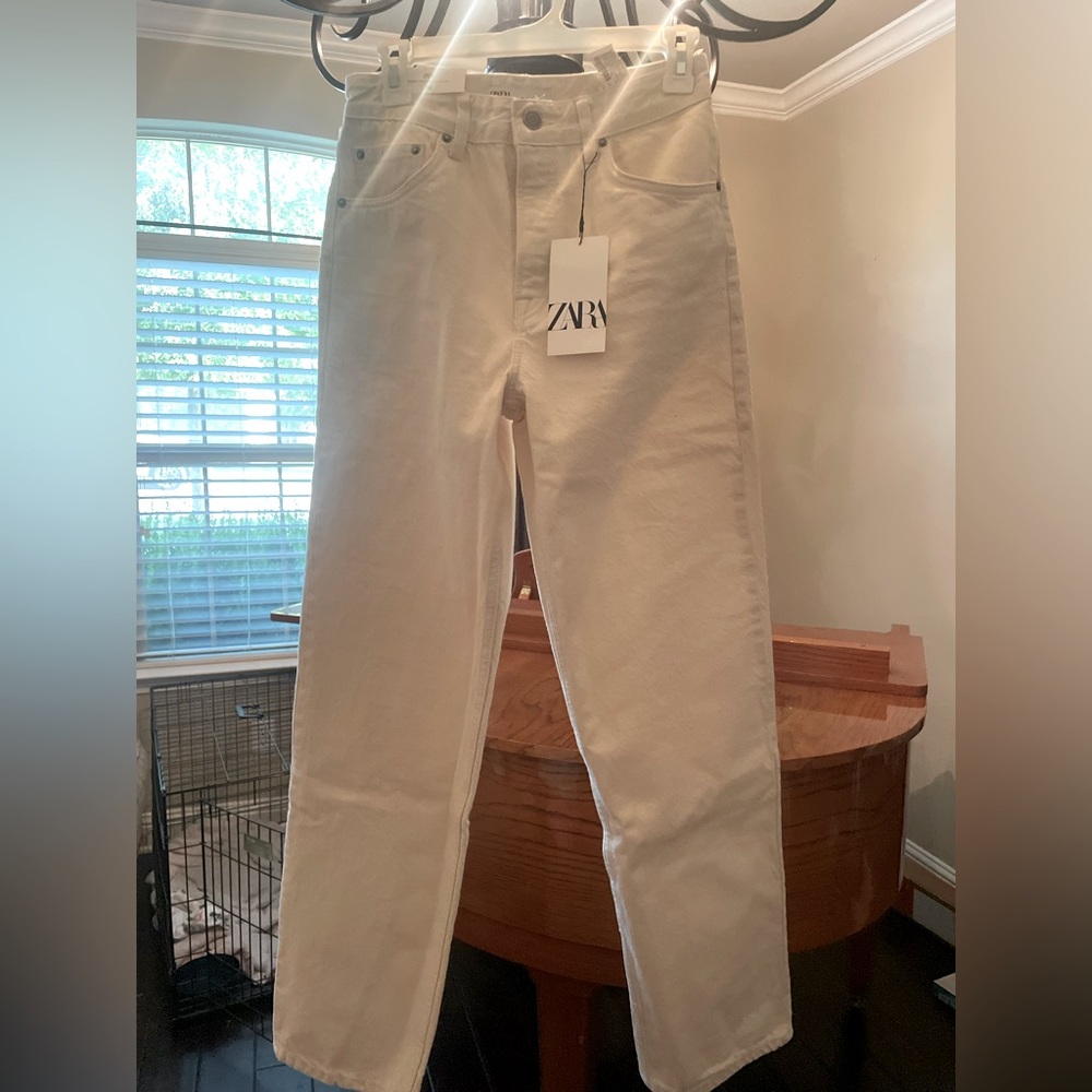 Womens Zara ZW mid-rise boyfriend jeans
